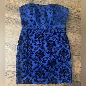 Black And Blue Mini Dress Floral Print